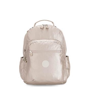 Torby Na Laptopa Kipling Seoul Large Metallic 15" Backpack Beżowe | PL 1558MQ